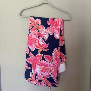 Lilly Pulitzer Bright Navy Via Sunny engineered linen beach pants